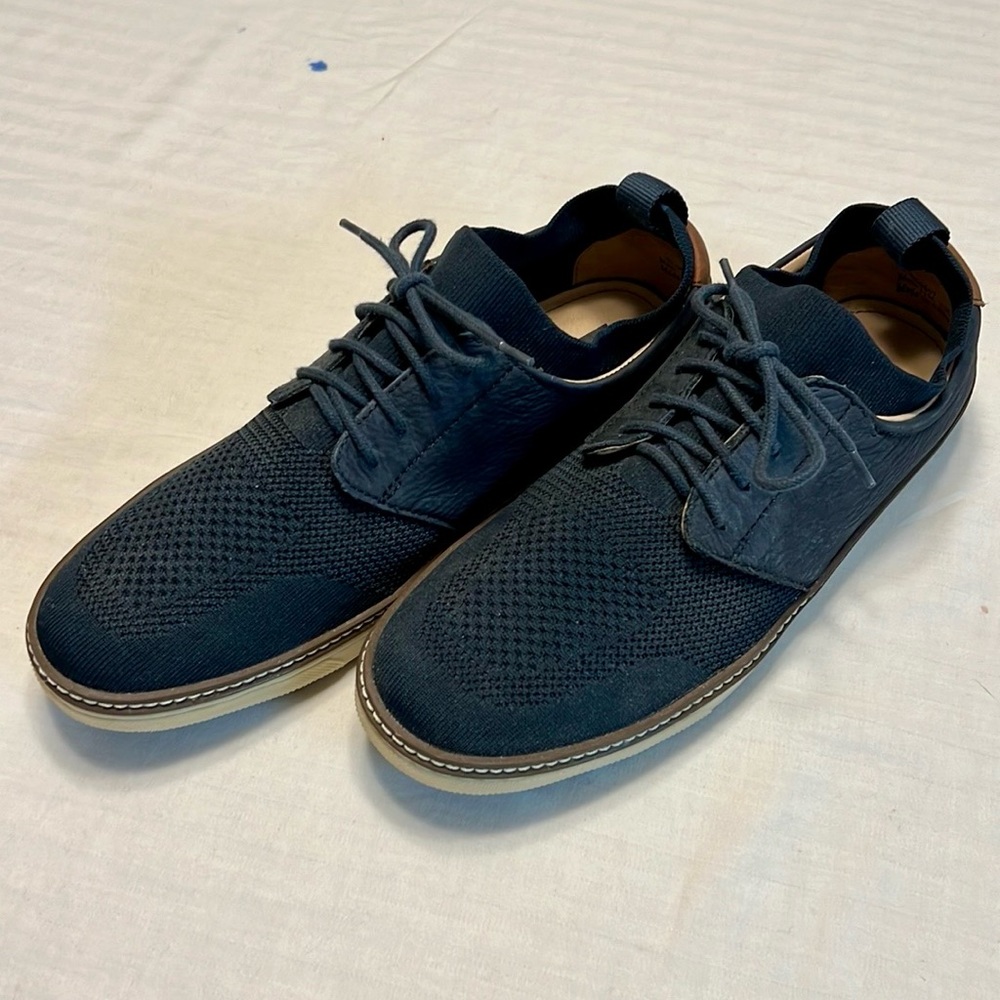 Johnston Murphy Knitted Casual Oxford Blue and Brown Leather 10.5D EUC